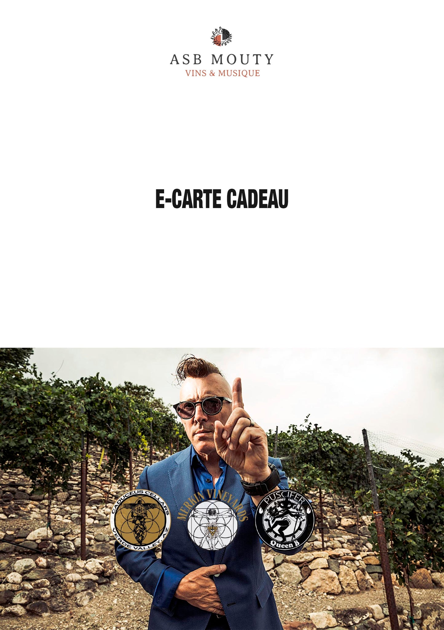 Carte cadeau ASB Mouty - Vins et Musique - Caduceus & Merkin Vineyards France